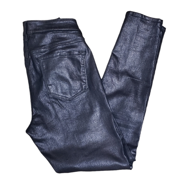 Old Navy Women's Rockstar Mid Rise Skinny Black Brown Copper Metalic Size 6 - Picture 14 of 14